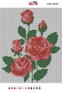 Алмазная вышивка АВ 4040 19*23см Розы полная зашивка 
