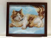 Алмазна мозаїка  з рамкою АВ 4008 19*23см Кошка полная зашивка