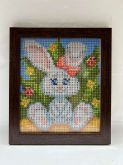 Алмазна мозаїка А5 з рамкою АВ 5075 12,5*14,5см Кролик полная зашивка
