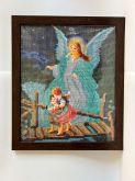 Алмазна мозаїка  з рамкою  АВ 4081 19*23см   Ангел  с детьми частичная зашивка 
