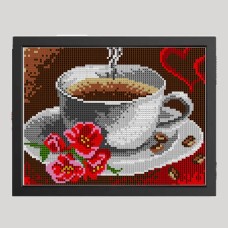 Алмазна мозаїка  з рамкою АВ 4001 19*23см Кофе повна зашивка