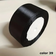 Стрічка атласна 4 см №39 чорний  (23м)